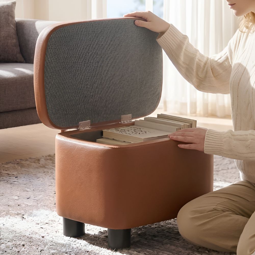 도토리컴퍼니 수납의자 화장대 현관 인테리어 수납스툴, 1개, 오렌지 34,000원