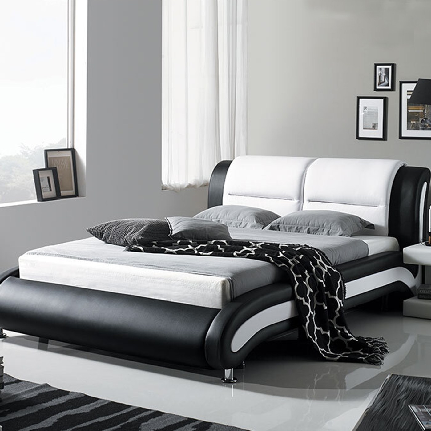 하포스 PU 비건가죽 호텔형 침대 프레임 + 매트리스 세트 지정일설치, PU108(투톤) 9존독립 화이트(CL볼라텍스) 589,000원