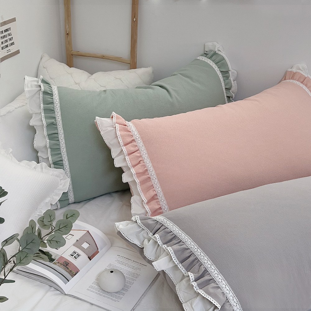 샤론 프리미엄 레이스 공주풍 피그먼트 순면 인테리어 대형 등받이 대쿠션 등쿠션 60x110 41,000원