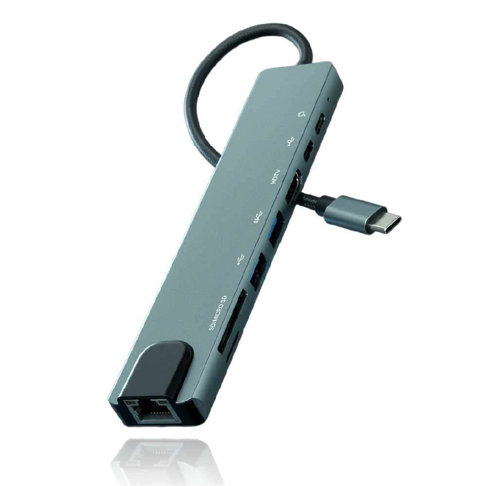 아모란나 C타입 8in1멀티허브 8포트 USB3.0 이더넷 (USB*2 타입C*2 이더넷 HDMI SD), 혼합색상, 1개 16,900원