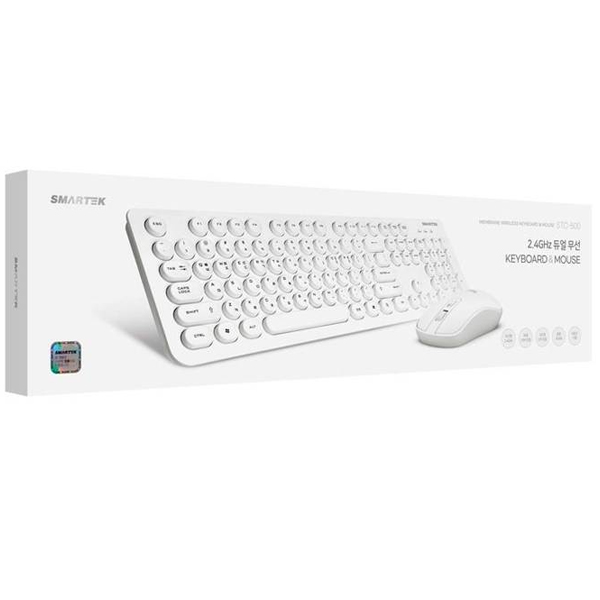 스마텍 레트로 무선 키보드 마우스 세트 STC-500, 키보드 (STC-210), 마우스 (SM-1100), 화이트, 일반형 20,250원