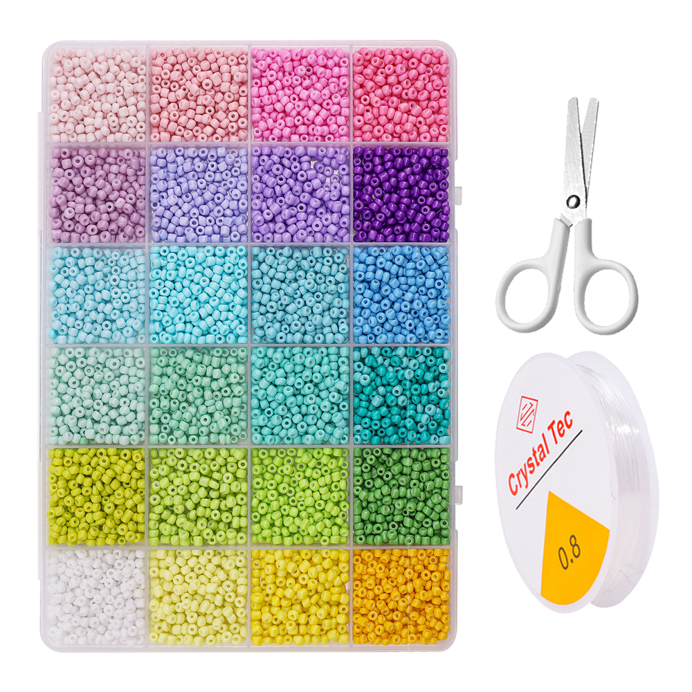 DIY 올인원 24색 시드 비즈 세트 팔찌 만들기 키트, 1세트, 0.8mm마카롱시리즈 11,900원
