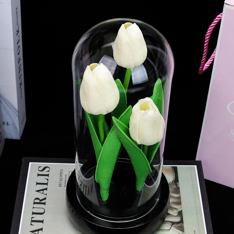 루카스 튤립비누꽃유리돔 인테리어LED무드등 10,000원