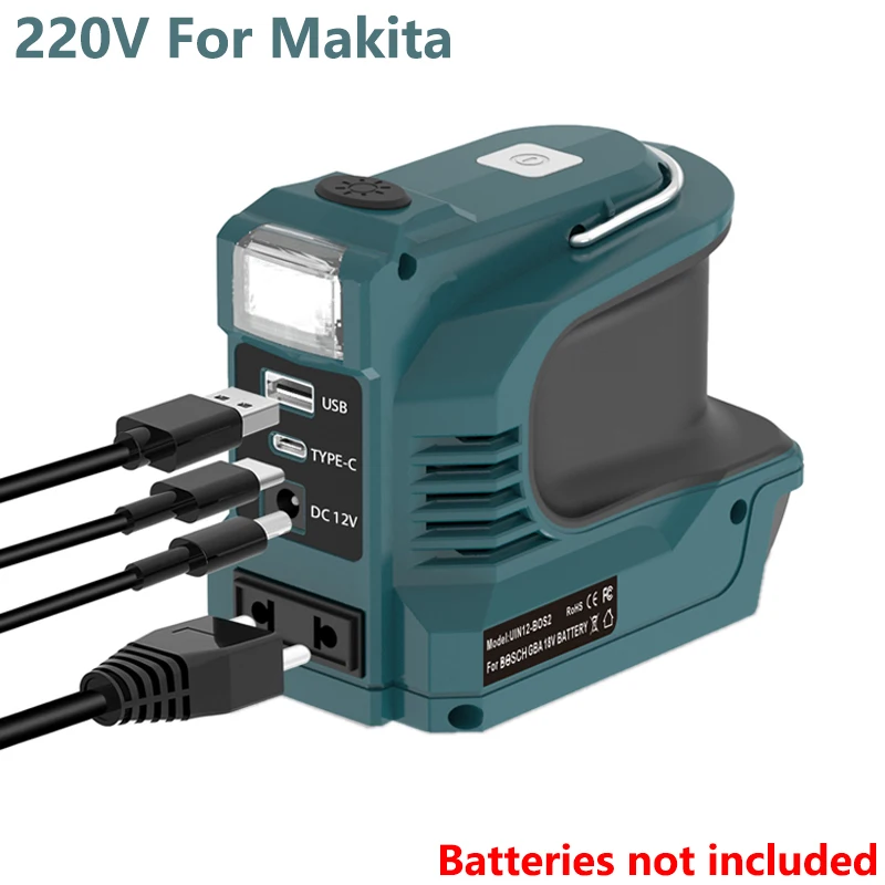 디월트/밀워키/마키타/보쉬 18V 배터리용 110V/220V 인버터 파워스테이션 LED 야외 캠핑 어댑터 전원 공급 55,300원