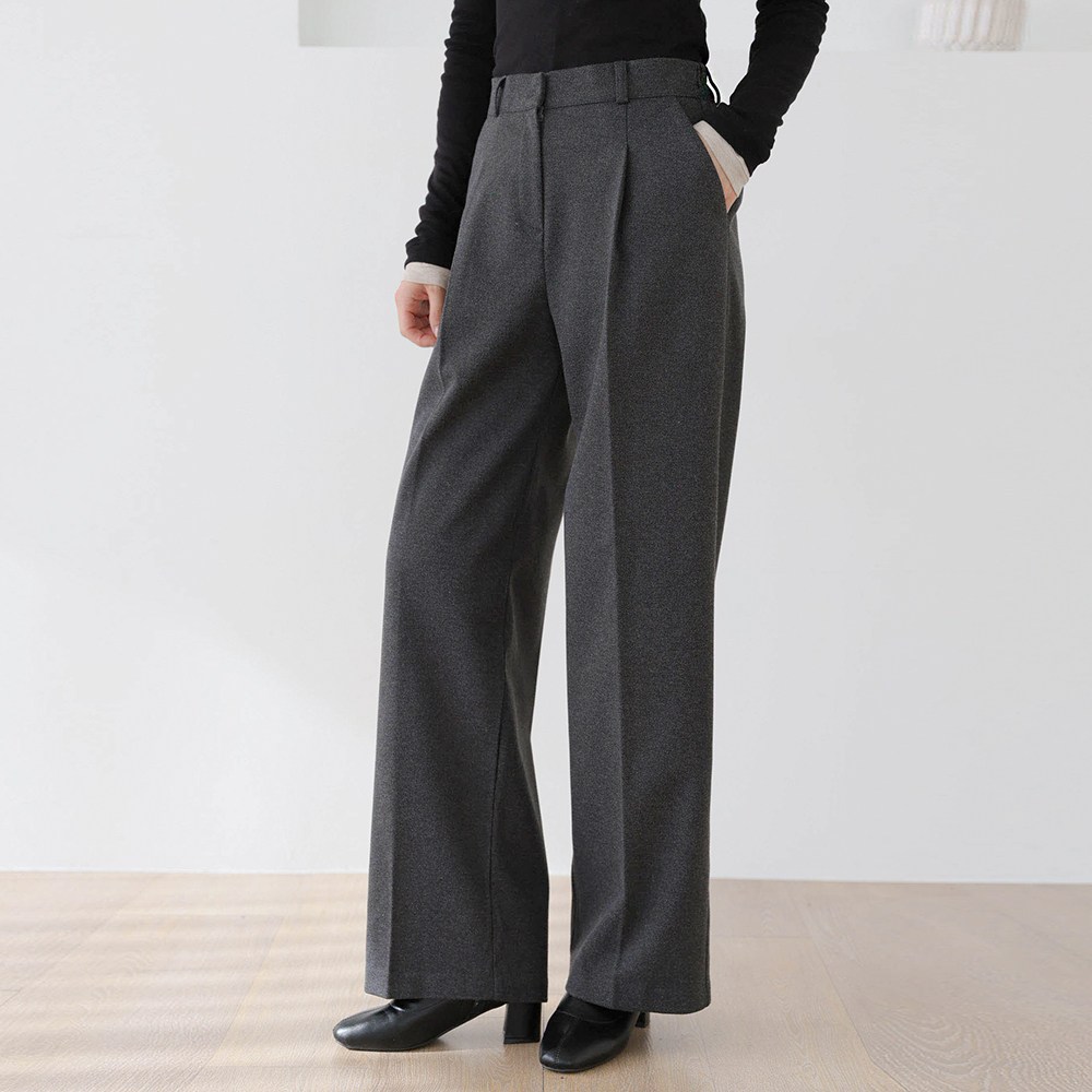 그레힙 여성 와이드 팬츠 기모 옆 밴딩 겨울 슬랙스 긴바지 48,900원