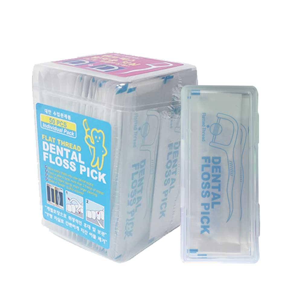 덴트픽스 휴대용 Y형치실 개별포장 민트향 50개입 + 케이스 세트 4,900원