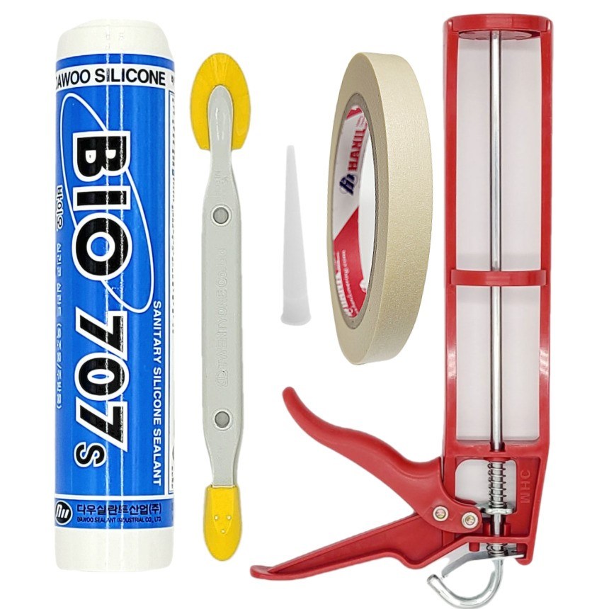 퀵마켓 욕실용 바이오 실리콘 (백색+건+양날헤라+마스킹) 보수 세트 1개, 1개 13,900원
