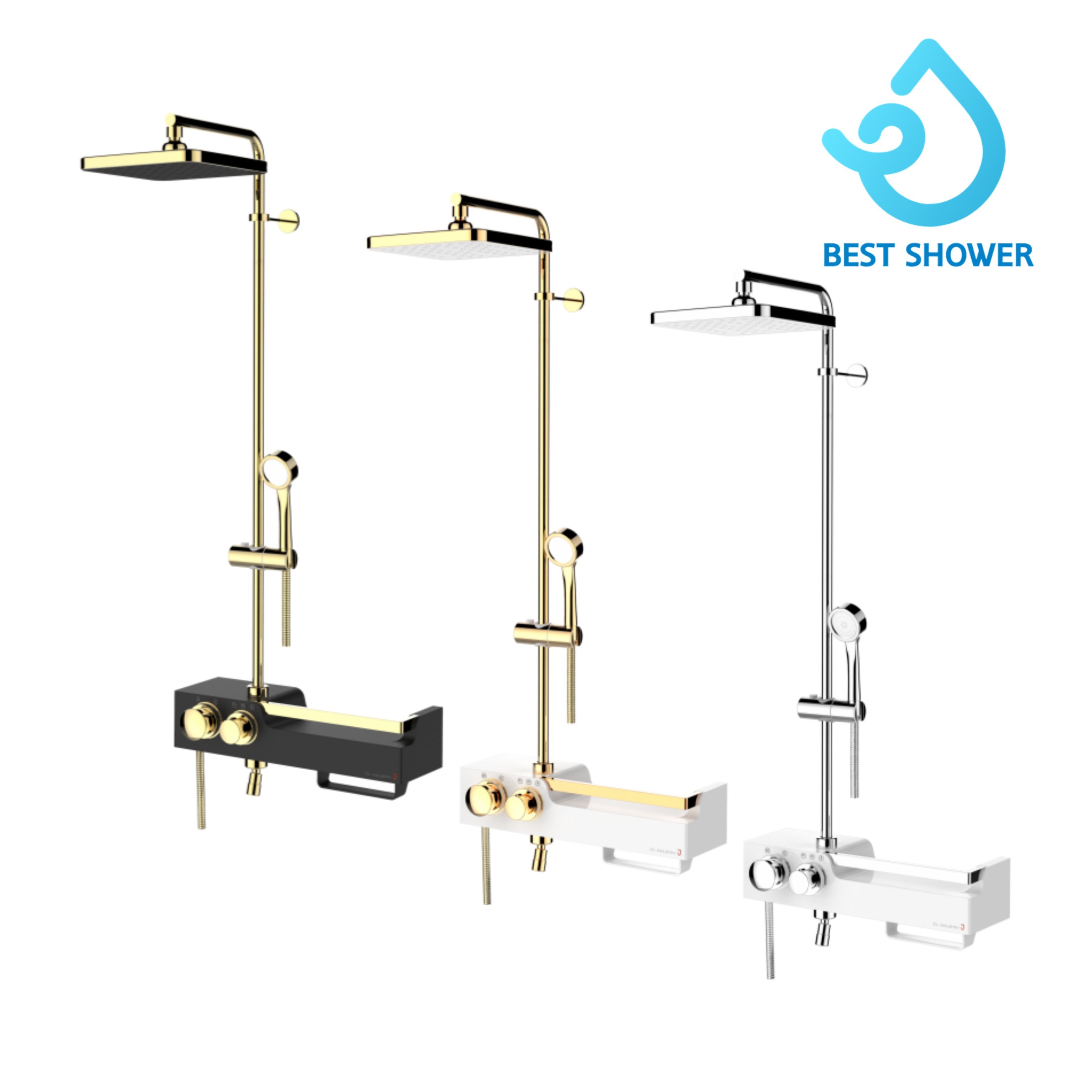 제이시엘 욕실 선반형 원홀 해바라기 레인샤워수전 3종 골드무광블랙/골드화이트/크롬화이트 J ONE-3000 (PLUS 샤워형) 165,000원