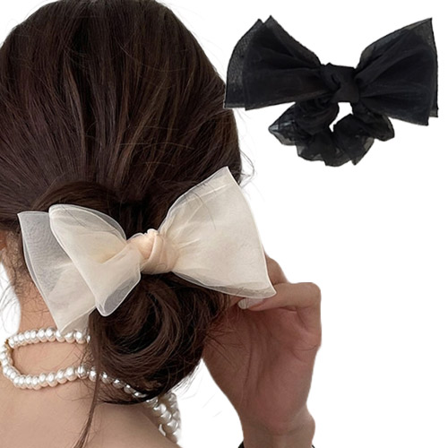 디아픽 2개세트 쉬폰 리본 곱창밴드 머리끈 7,900원