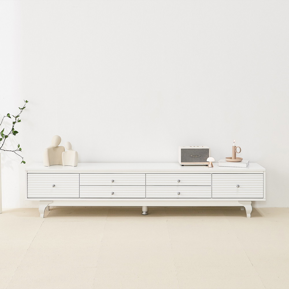 모던 심플 6칸서랍 거실장 2000 TV 템바보드 장식장 티비다이, 화이트 296,900원