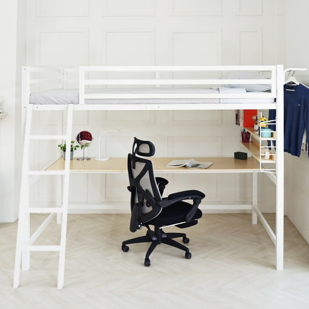 일루일루 코모드i 스퀘어 책상 벙커침대 SS 철제 성인 2층 수납 학생 올인원, 아이보리 470,000원