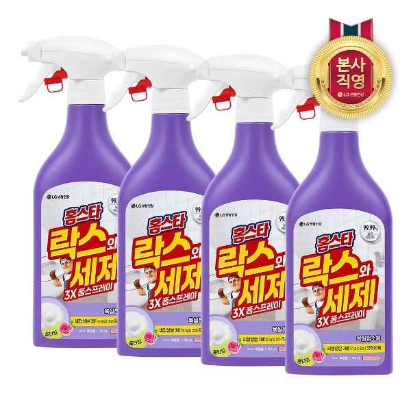 홈스타 락스와세제 3X 폼 스프레이 후로랄향 500ML x 4개 17,000원