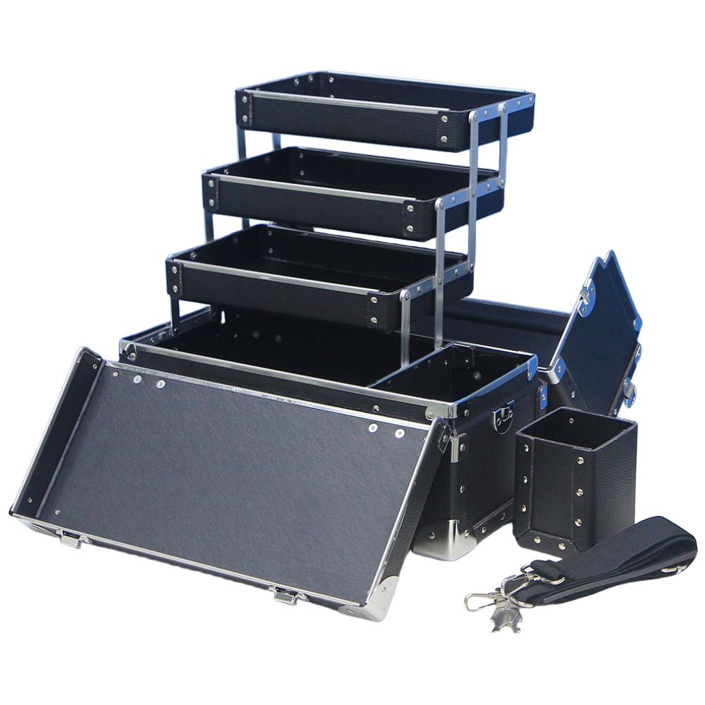 가방몰 DFF301-V BLACK 3단소형 오플블랙 메이크업박스 네일가방 화장품정리함 Professional Makeup Box, 1개 65,800원