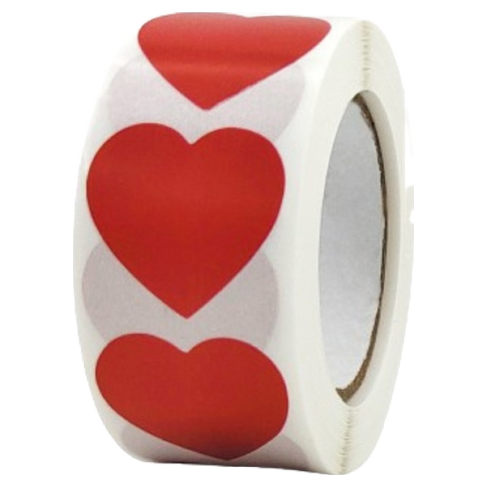 어푸 원형 롤 데코 하트스티커 500p, 레드, 1개 3,200원