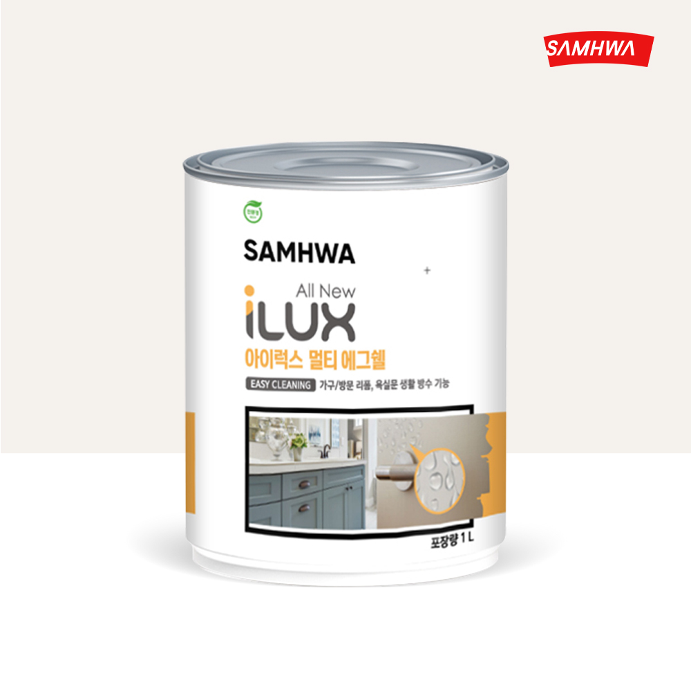 삼화페인트 아이럭스 멀티 에그쉘 목재 몰딩 방문 싱크대 가구페인트 계란광, 밀크 화이트(SH S 0300-N), 1L, 1개 22,900원