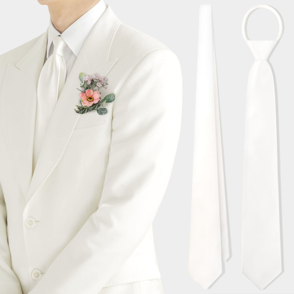 남자 결혼식 넥타이 웨딩 화이트 넥타이 흰색 자동 수동 남성 본식 예복 웨딩촬영 신랑 타이 14,800원