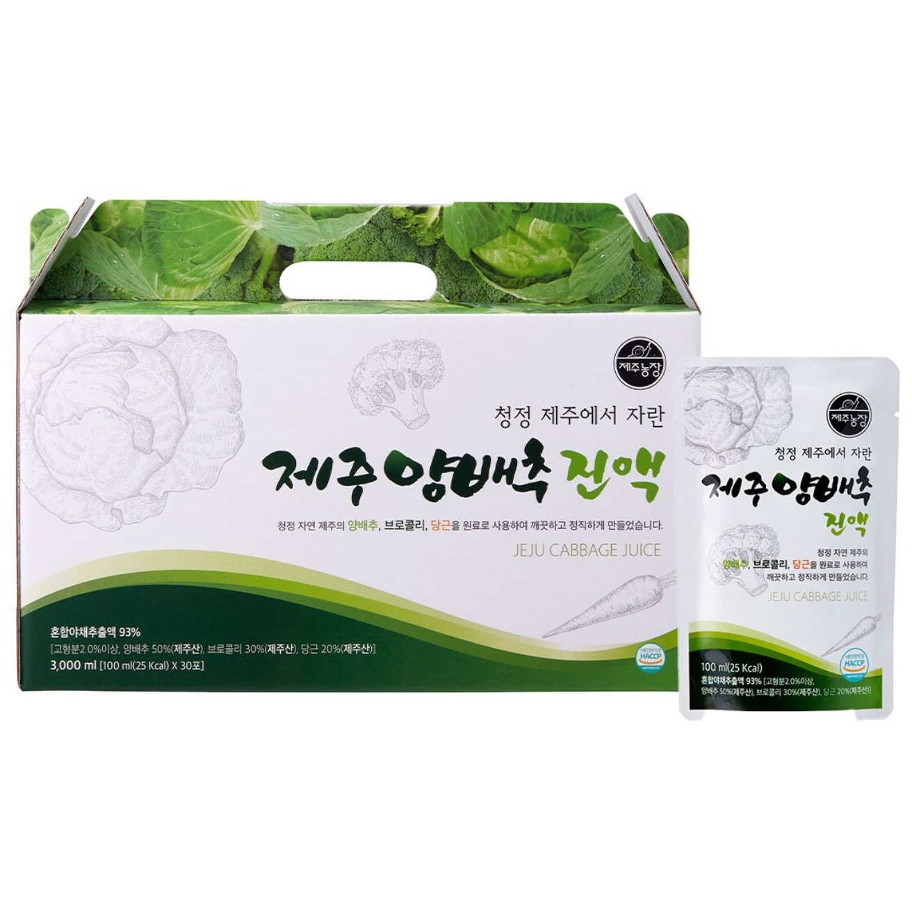 제주농장 제주양배추진액, 100ml, 30개 22,400원