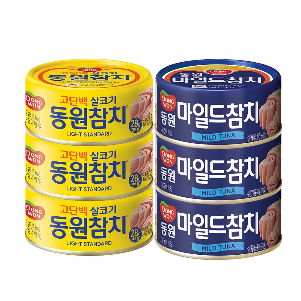 동원 라이트스탠다드150g 3P + 마일드150g원터치 3P 17,800원