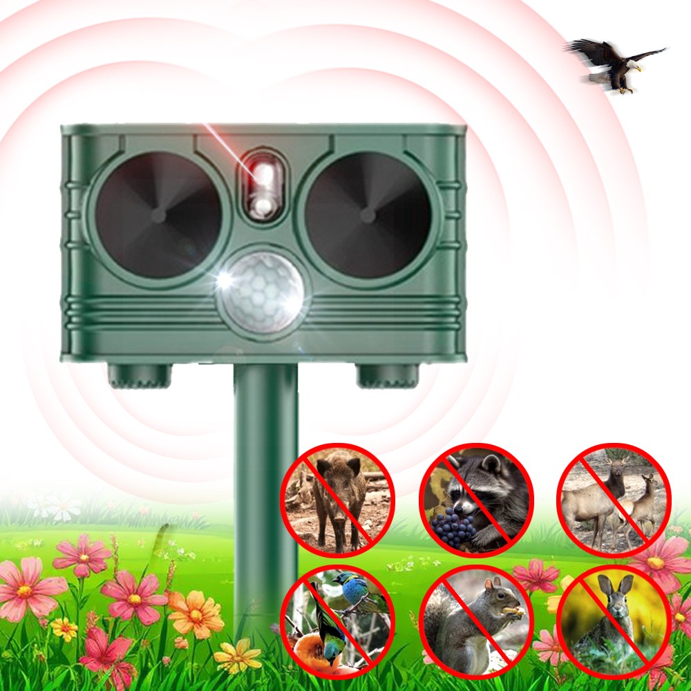 태양광 초음파 새로운 초음파 플래시 동물 퇴치기 레이저 새 퇴치 뱀쥐 적외선 감지 3 in 1 두더지퇴치기 28,600원
