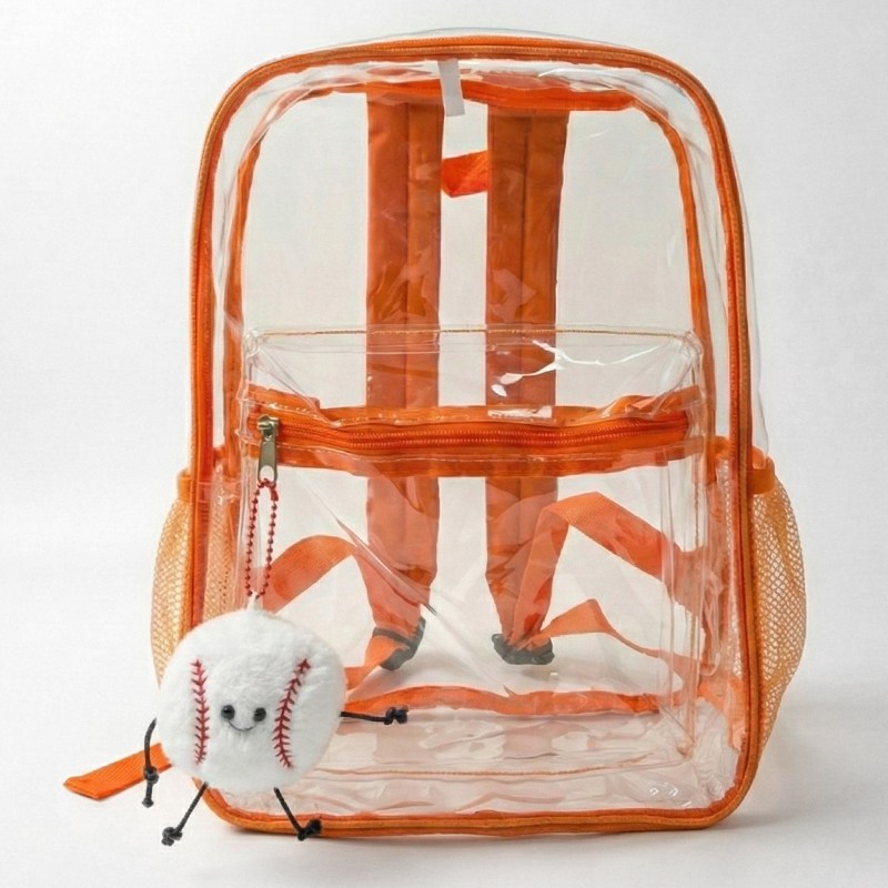 퍼거스 야구 직관 가방 pvc 투명 백팩 빅사이즈 덕질 물놀이 흠뻑쇼 워터밤 빅사이즈 가방 방수 투명백, 1개, 오렌지 10,000원