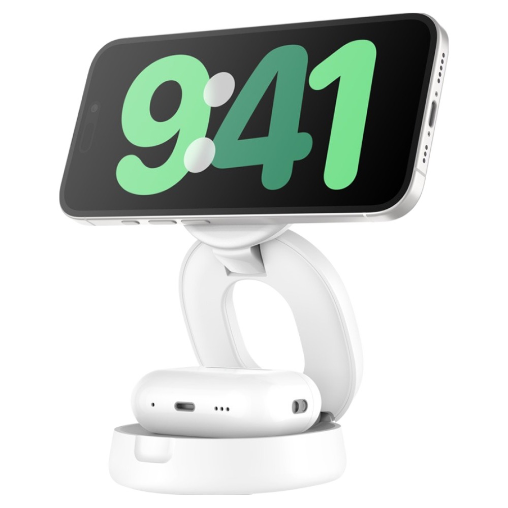 벨킨 2in1 Qi2 15W 컨버터블 마그네틱 무선 고속 충전 스탠드 초소형 각도 조절 지원 WIZ035kr, 화이트(WIZ035krWH), 1개 59,000원