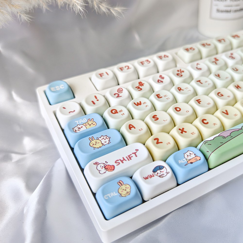 귀여운 기계식 키보드 키캡 한글 영문 각인 PBT 염료승화캐릭터 키캡 17,800원