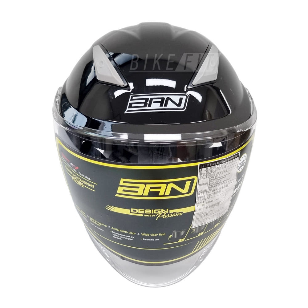BAN 오토바이 헬멧 초경량 반모 바이크 오픈페이스, 블랙 21,700원