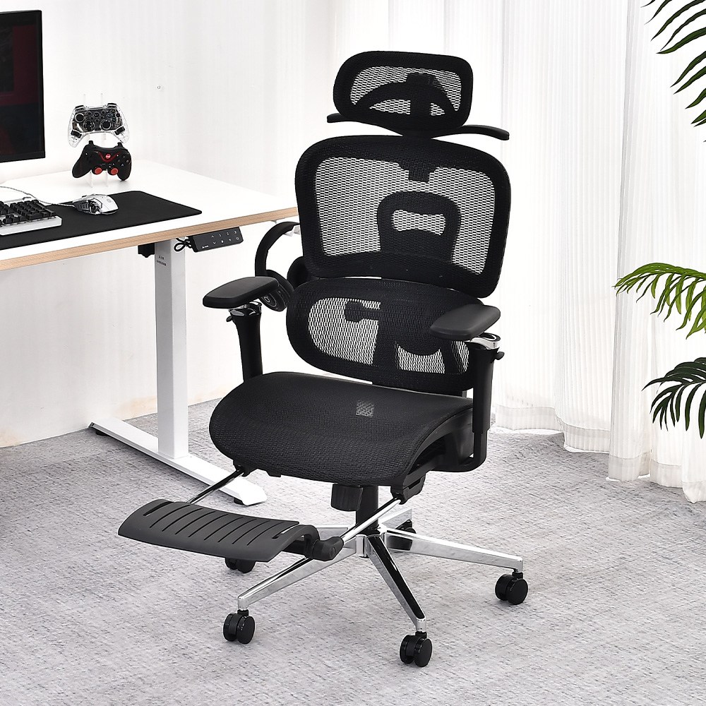 아우스 KOC-13 풀메쉬 사무실의자 6D 암레스트 컴퓨터의자 학생 자세교정 공부의자 사무용 중역의자 피씨방 게이밍의자 원룸의자, 블랙 179,800원