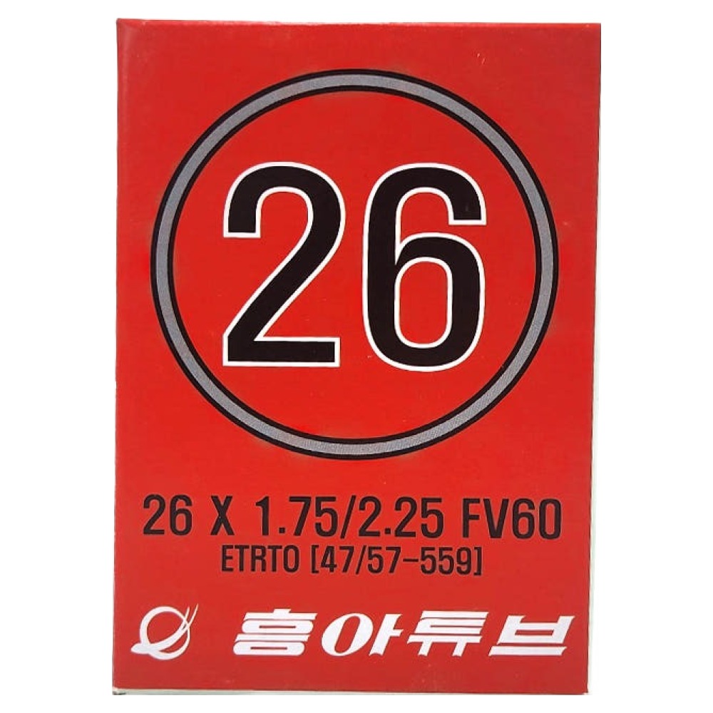흥아타이어 프레스타 자전거 튜브 26 X 1.75/2.25 FV60 4,600원