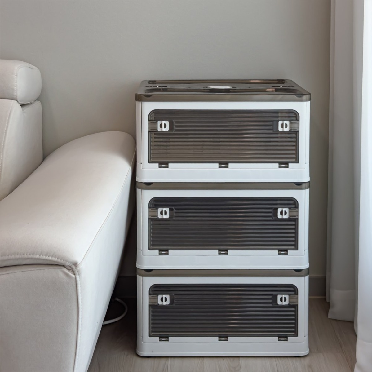 코드86 리빙박스 접이식 의류 수납 정리함 펜트리 폴딩박스, 화이트, 1개 27,800원