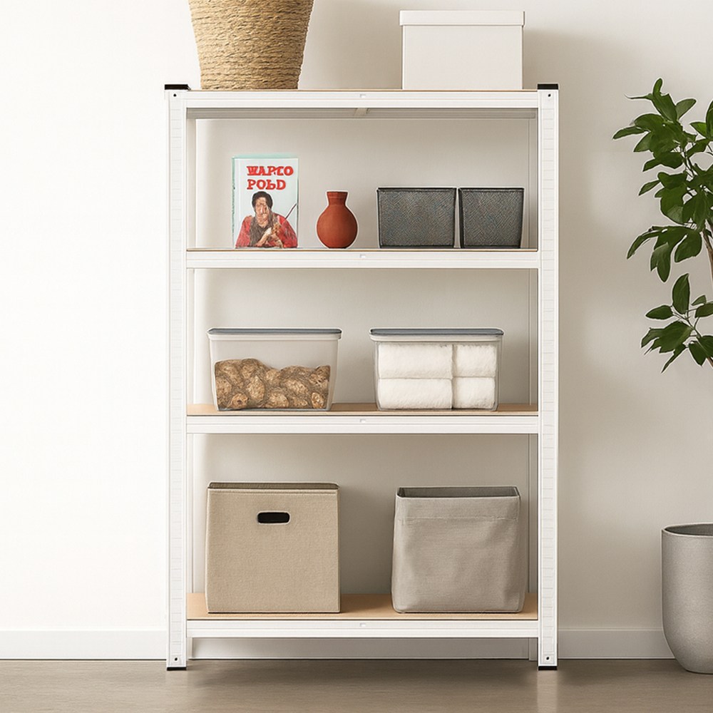 벨라까사 강력한 내하중 스틸랙 앵글선반 조립식 간편선반 수납장, 4단, 화이트 29,160원