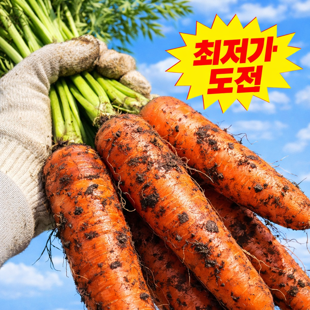 [오늘만초특가] 아삭달큰한 산지직송 흙당근 제주구좌당근 12,350원