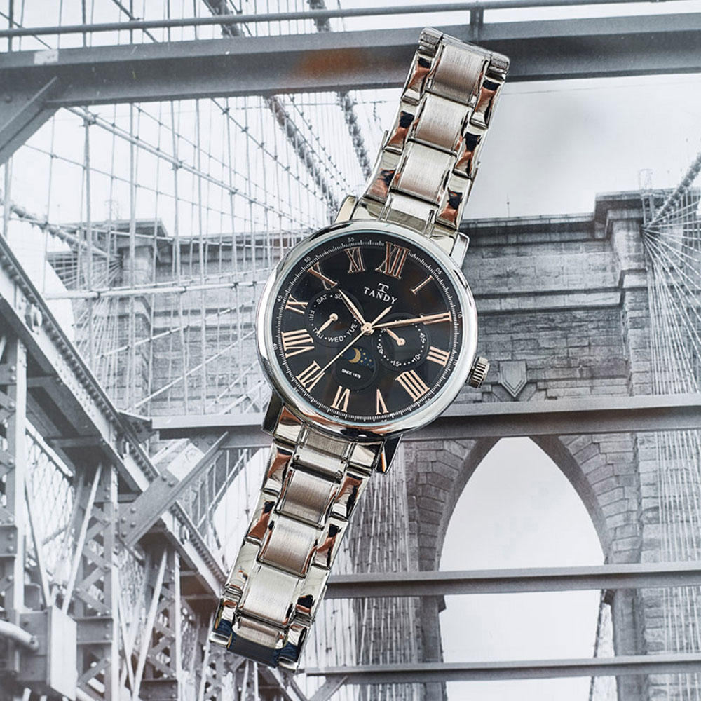 애드크로스 탠디 썬앤문 요일 날짜 세팅 방수 패션 잡화 명품 남성 시계 메탈 손목 시계 T-1511M BK 399,000원