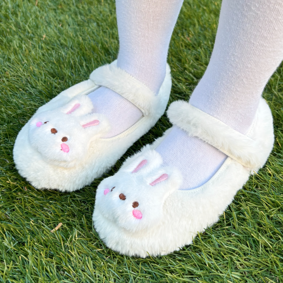 프롬베베 여아용 로미 토끼 밍크털 LED 플랫 겨울 구두 42,000원