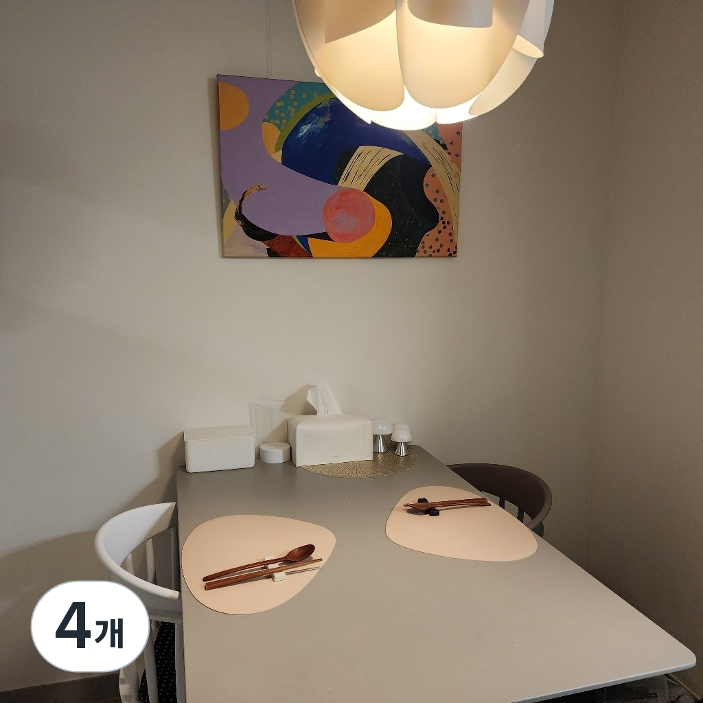 굿서브 식탁매트 가죽 방수 테이블매트, 4개, 2인(45x35), 그레이(회색) 20,000원