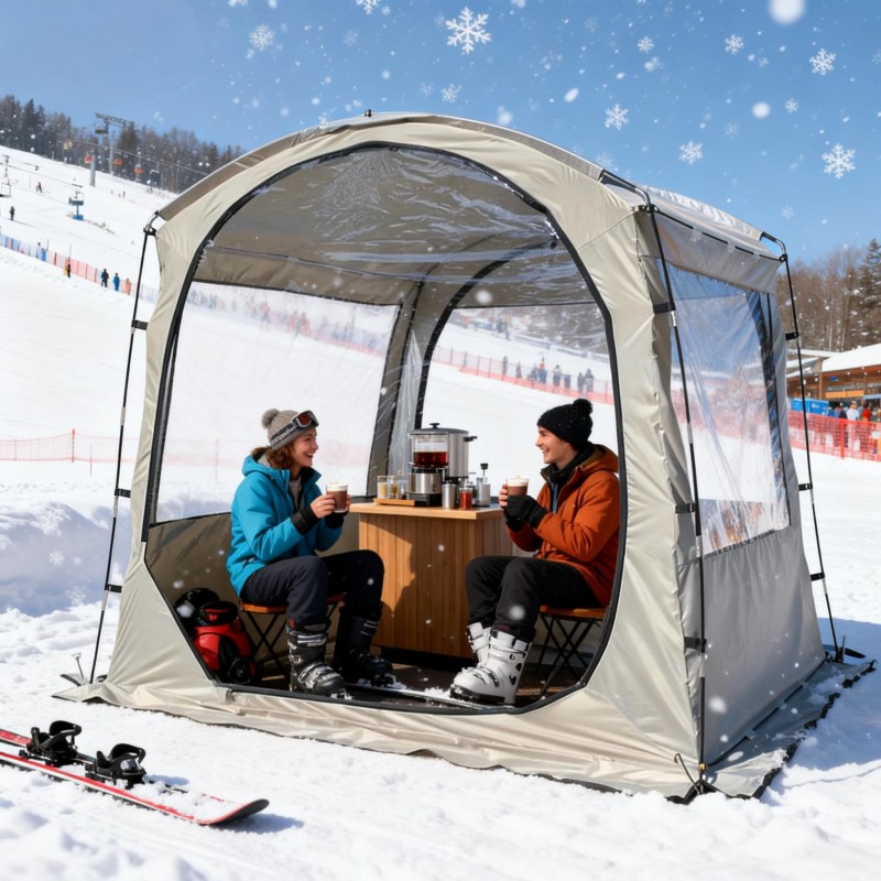 2-3인용 스포츠 텐트 6.1피트 넉넉 높이 고투명 PVC 5분 빠른 설치 실내외 겸용 난방비 절감 방수 방풍 사계절 캠핑 마당햇살 실내보온용, Khaki, 3-4 person 99,800원