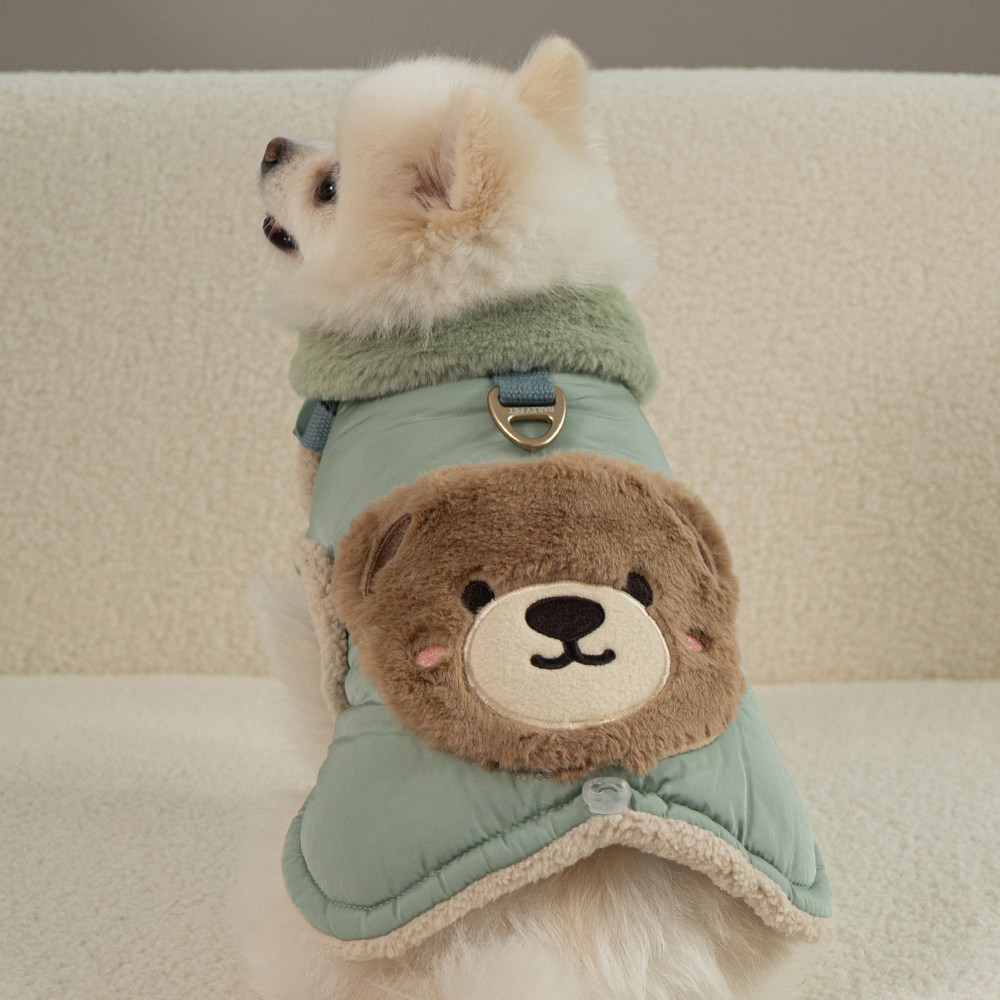 베일리펫 강아지 겨울 패딩 하네스옷 테디 포켓 망토 28,900원