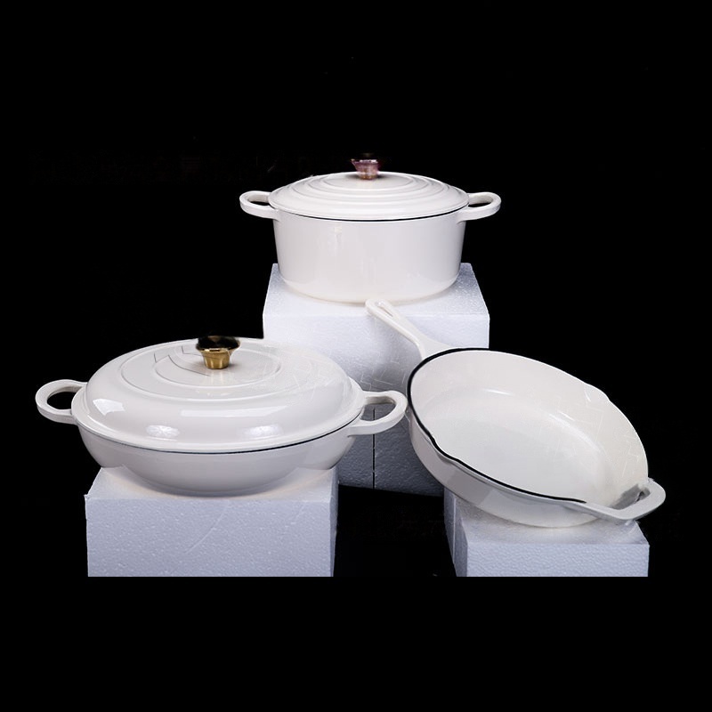 씨와이씨 법랑 냄비 3종세트 두껑2개포함 법랑주철 도자기냄비 전골 곰솥 후라이팬, 1세트, 후라이팬*1개 전골냄비*1세트 곰솥*1세트, 화이트 139,800원
