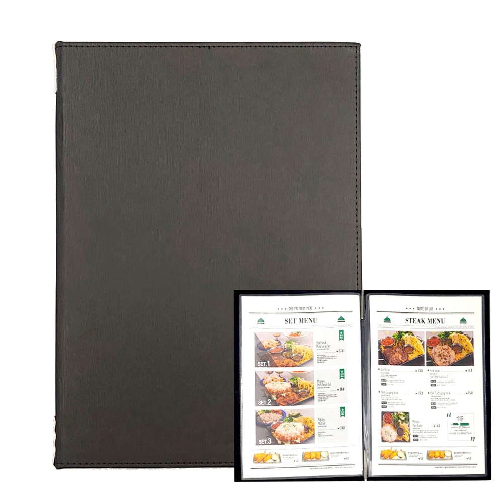 [을지메뉴] 웨이브 블랙 A4 메뉴판 속지 구성 메뉴판디자인 메뉴판제작 A4메뉴판 테이블메뉴판 레스토랑 메뉴북 13,500원