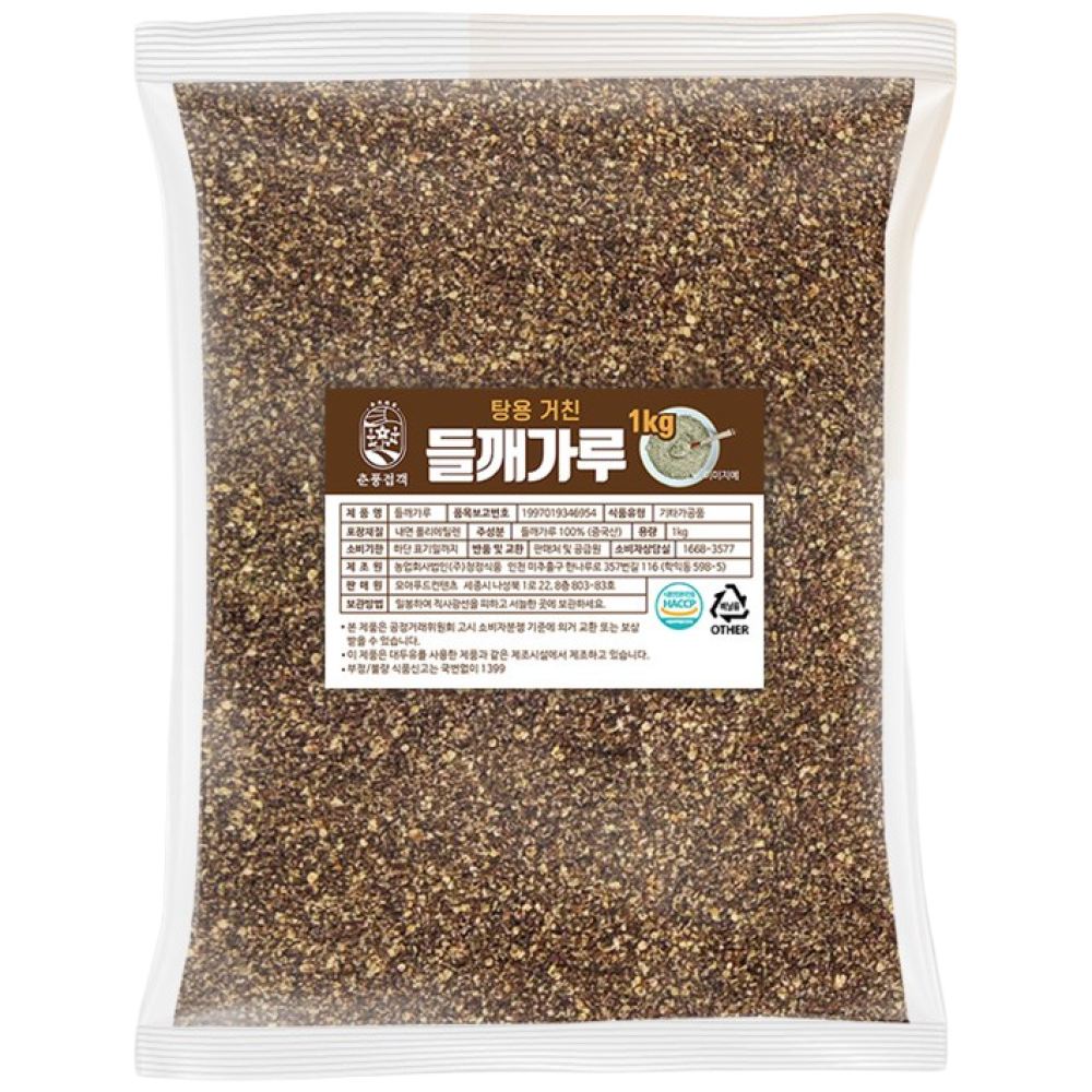 춘풍접객 탕용 거친 들깨가루 1kg (10개) 업소용 식당용 국밥 수제비 칼국수 미역국, 1kg, 10개 66,500원