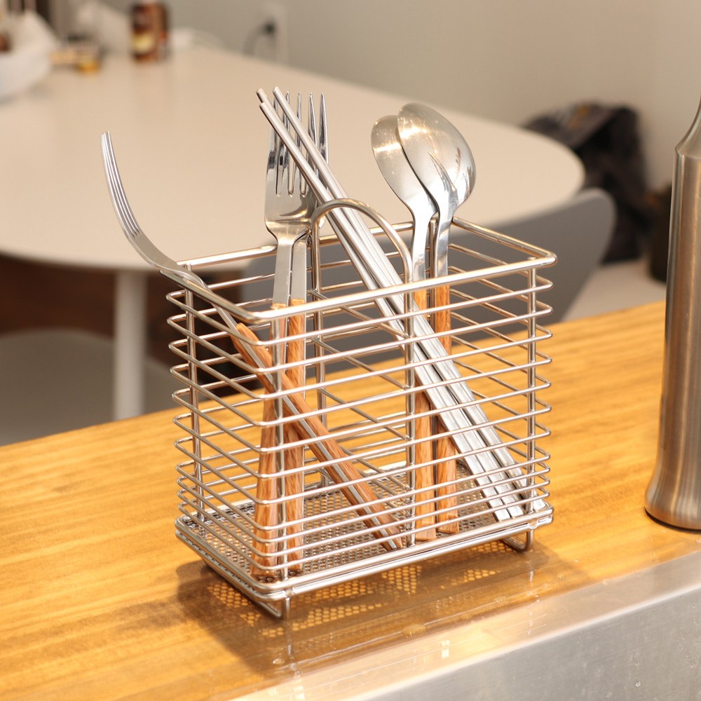 윤쓰공간 스텐 수저통 숟가락통 젓가락 정리함 꽂이 사각 보관함 15,900원