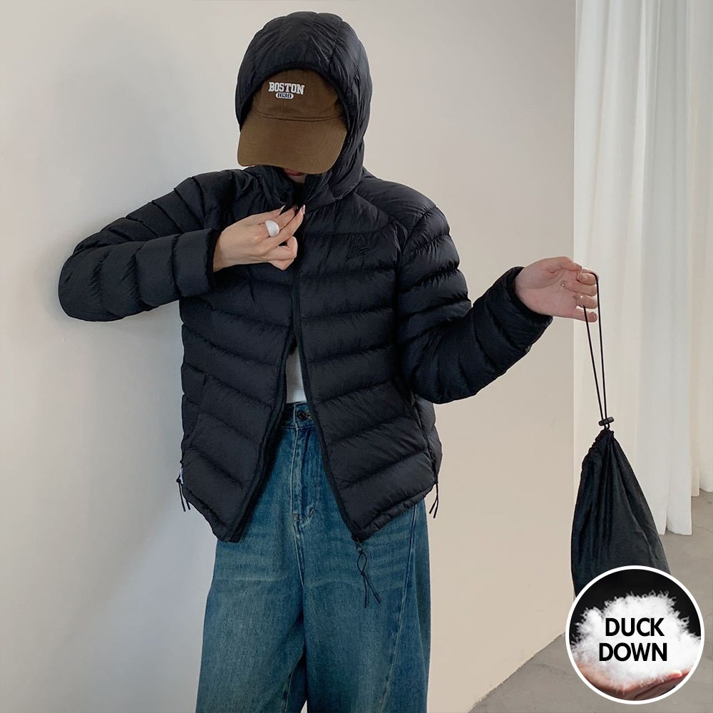 퀸앤조이 겨울 여성 패딩 점퍼 덕다운 경량패딩 루즈핏 라이트 누빔패딩 127,800원