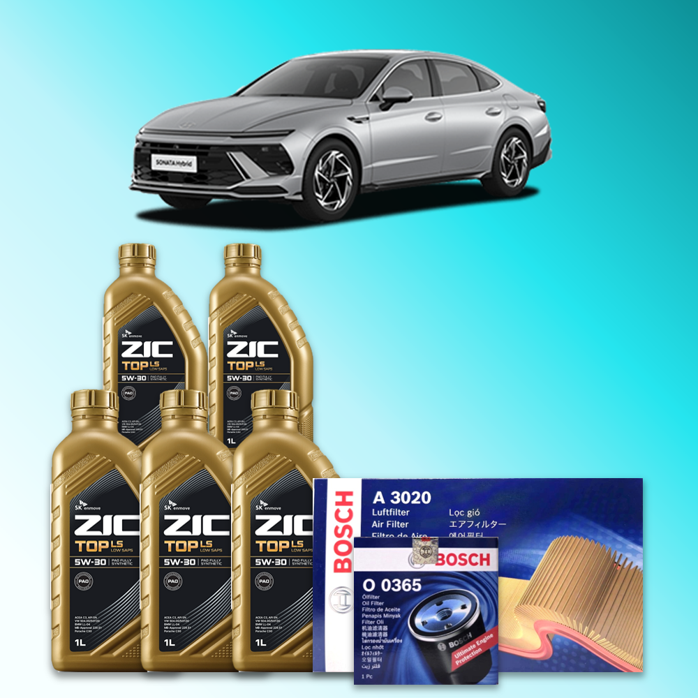 쏘나타 디 엣지 (DN8) 2.0 가솔린 엔진오일세트 SK 지크 탑 LS 5W30 (ZIC TOP LS) 96,600원