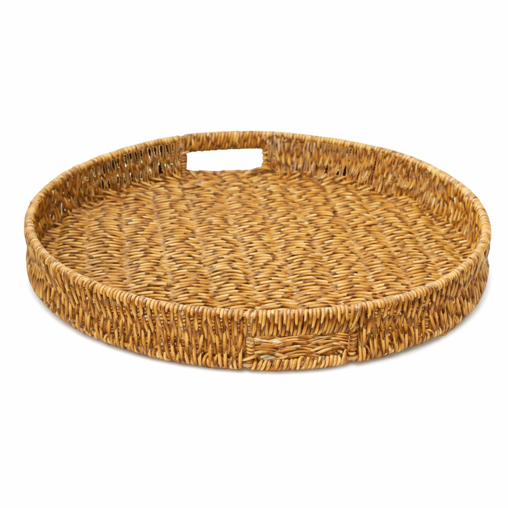 쏠리또 라탄 원형 사각 PP 라탄트레이 과자트레이 소품정리대 Large, 옅은 갈색 18,900원