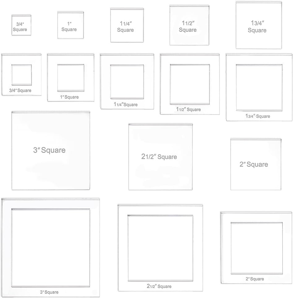 투명 아크릴 재봉틀 템플릿 가정용 재봉틀에 적합 자유 곡선 퀼팅 1세트 16종 16개입 각 디자인 1개씩, 사각형 8,070원
