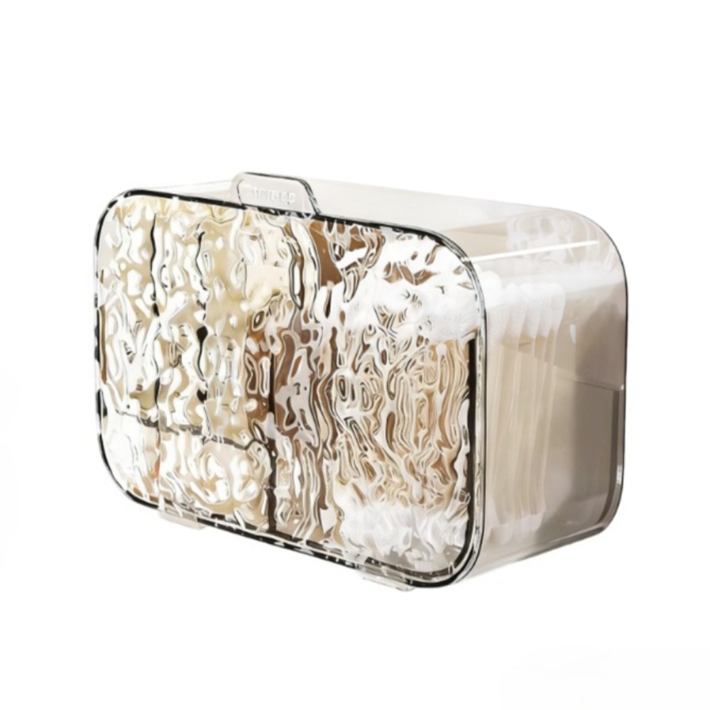 욕실 정리함 수납 정리함 면봉정리함 덮개형 위생보관 욕실수납용, 투명한 색깔, 1개 4,990원