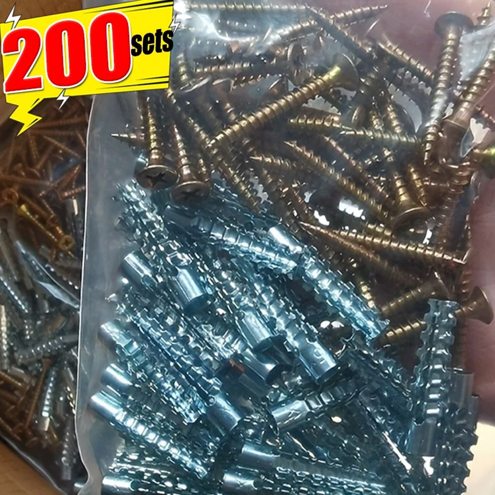 앵커 드릴링 태핑 200 톱니 볼트 금속 파이프 10 나사 플러그 세트 셀프 콘크리트 키트 모양 세트 패스너 튜브 12,500원