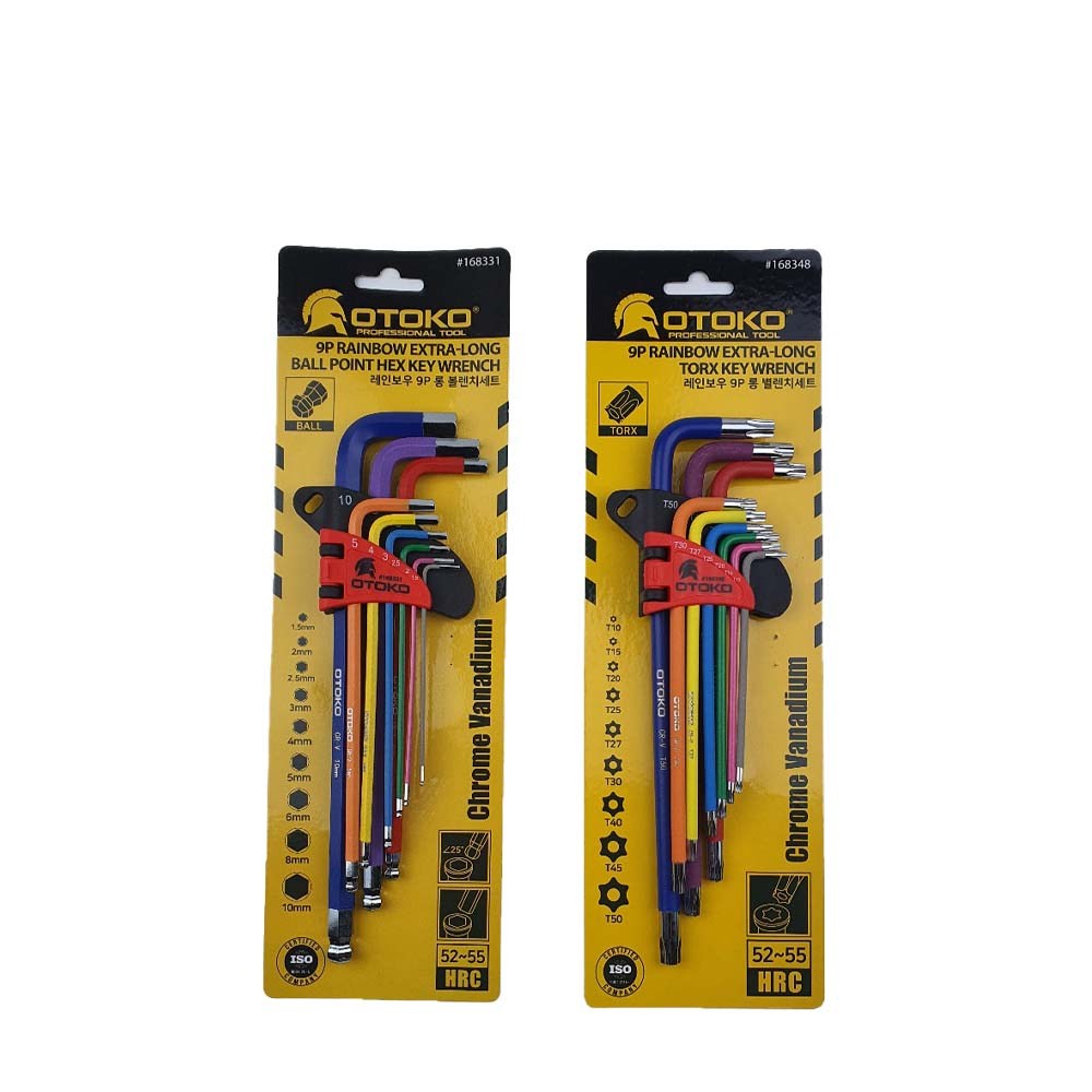 OTOKO 레인보우 9P 멀티 접렌치 육각렌치 볼렌치 별렌치 수공구, 1개 13,800원