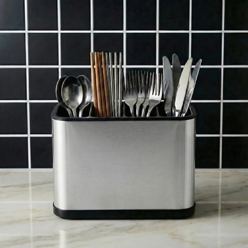 데이버스 4구 물빠짐 스테인리스 수저통, 1개, 4구 스텐 수저통 9,900원