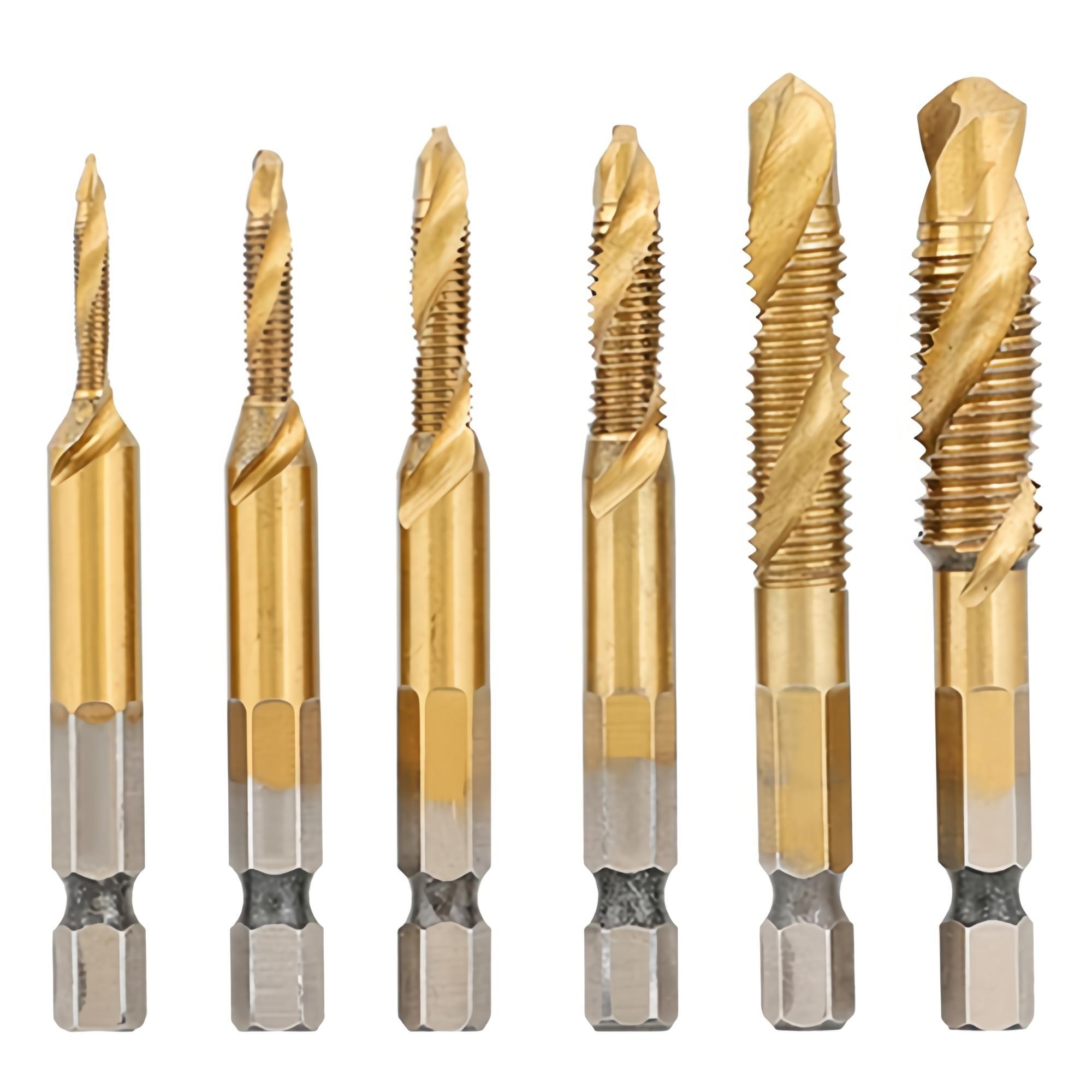 철 스테인레스 탭핑비트 드리비트 탭기리 나사탭 일반드릴 임팩 겸용 비트 6종세트 M3 + M4 + M5 + M6 + M8 + M10, 1세트 15,500원